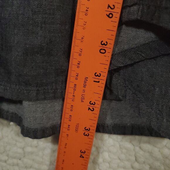 She's Cool Black Chambray Shirt Dress size Lg Roll-Tab 3/4 Sleeve Roll-Tab Hem - Picture 13 of 15